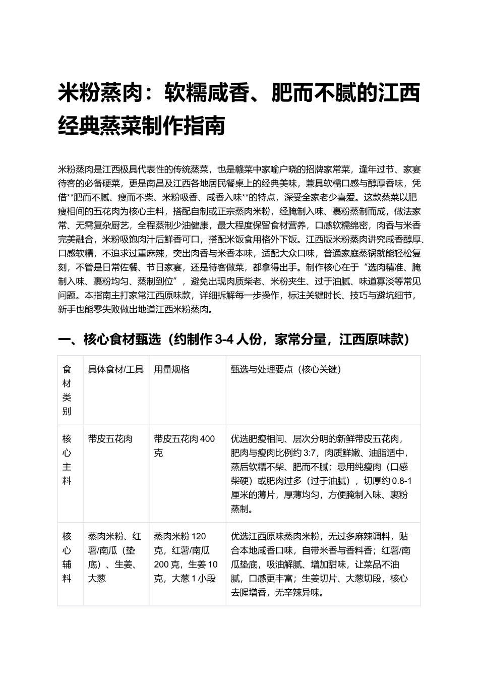 米粉蒸肉：软糯咸香、肥而不腻的江西经典蒸菜制作指南.docx_第1页