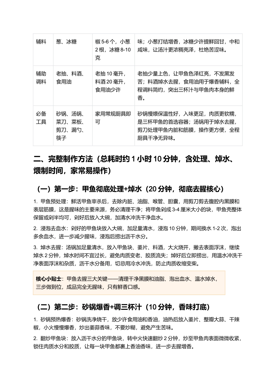 三杯甲鱼：鲜醇浓香、肉质软糯的江西经典赣味硬菜制作指南.docx_第2页