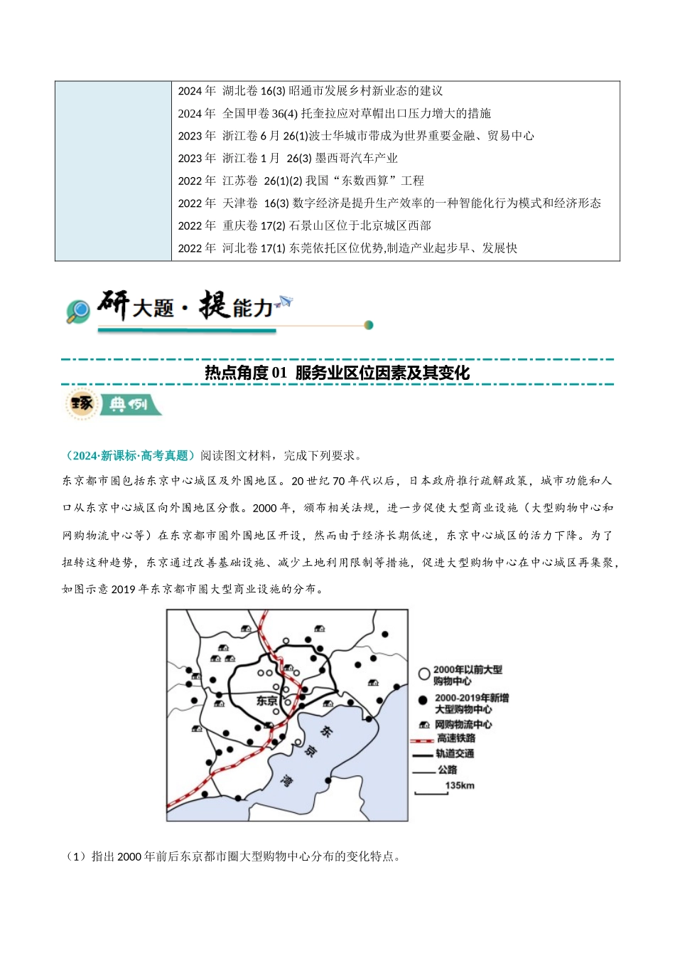 【大题精做】冲刺2025年高考地理大题突破-大题08 服务业与产业转型升级（2大热点角度）（原卷版）.docx_第2页