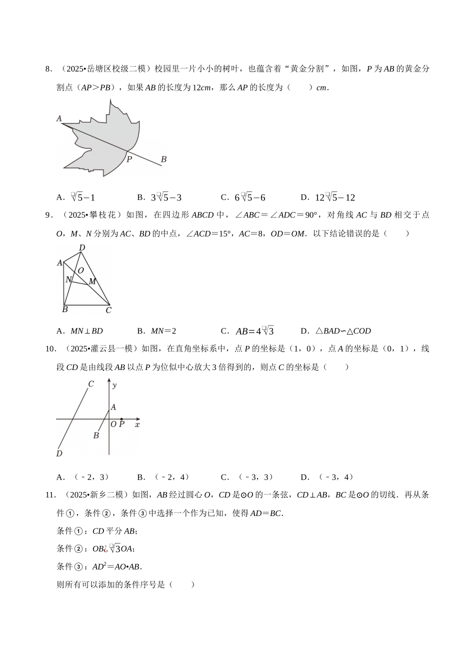 2026年中考数学常考考点专题之图形的相似.docx_第3页