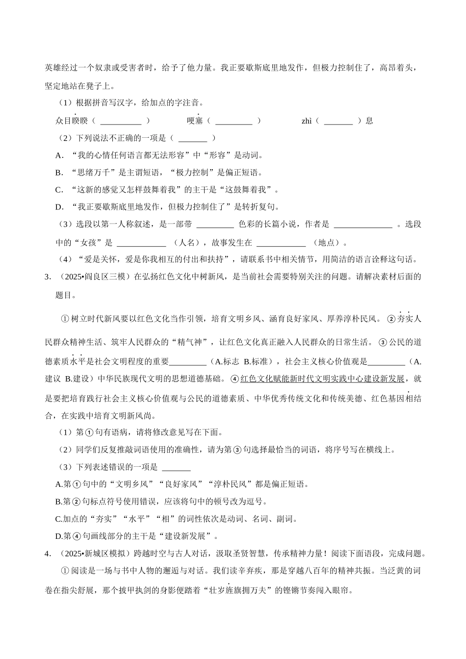 2026年中考语文常考考点专题之基础综合.docx_第2页