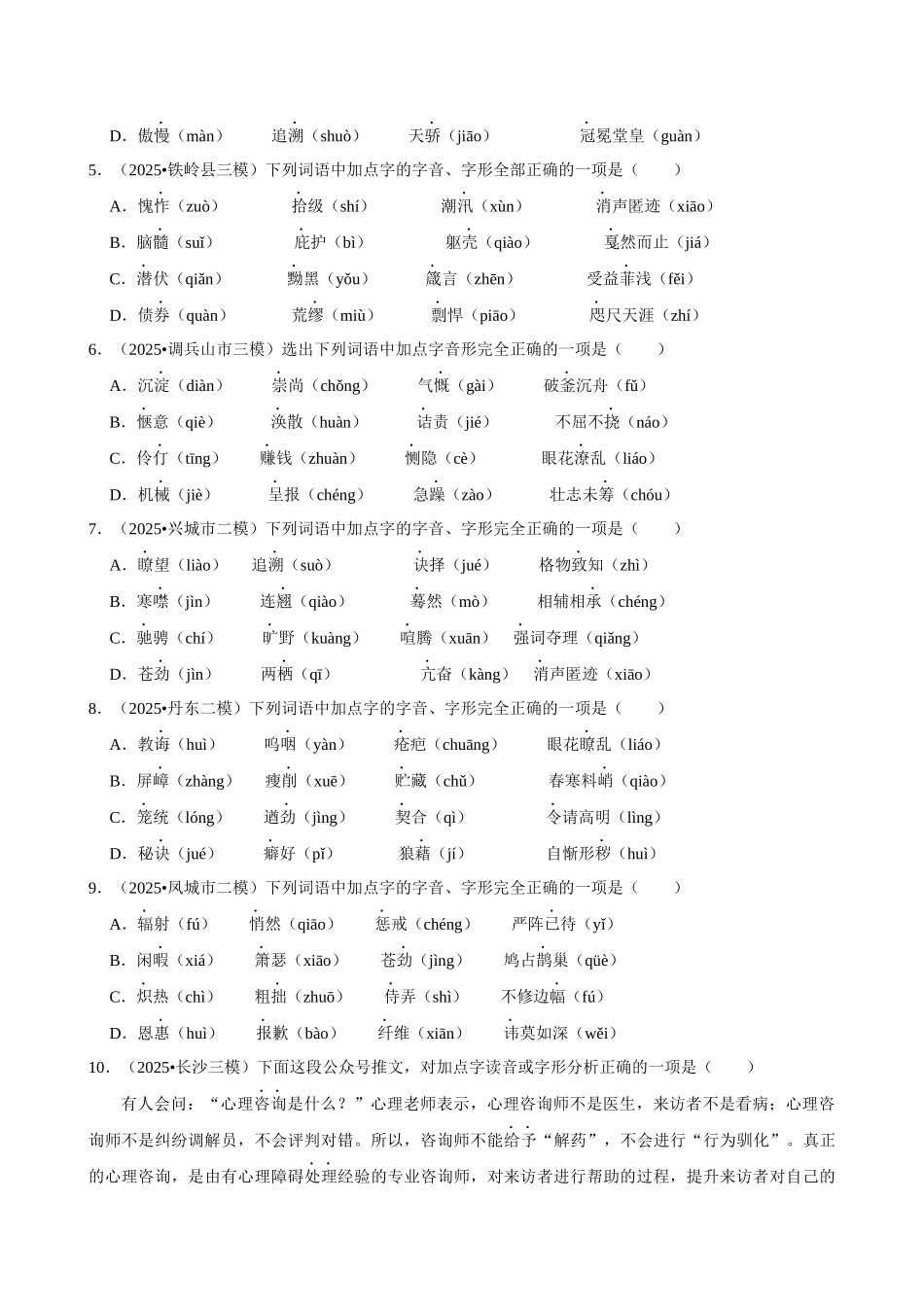 2026年中考语文常考考点专题之字音字形.docx_第2页