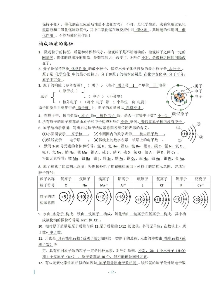 初中化学默写版答案解析 .pdf_第2页