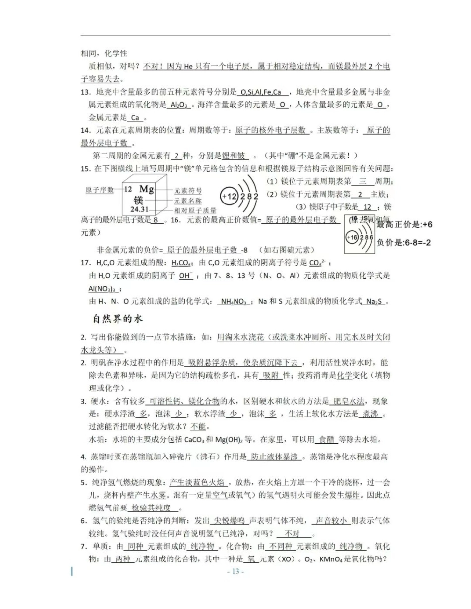 初中化学默写版答案解析 .pdf_第3页