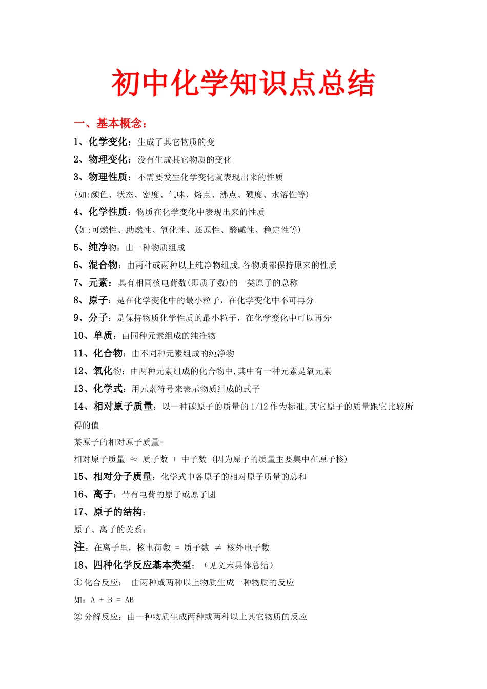 人教版初中化学知识点总结.doc_第1页