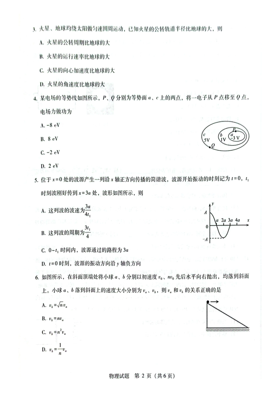 2026届高中毕业班3月适应性测试物理.pdf_第2页
