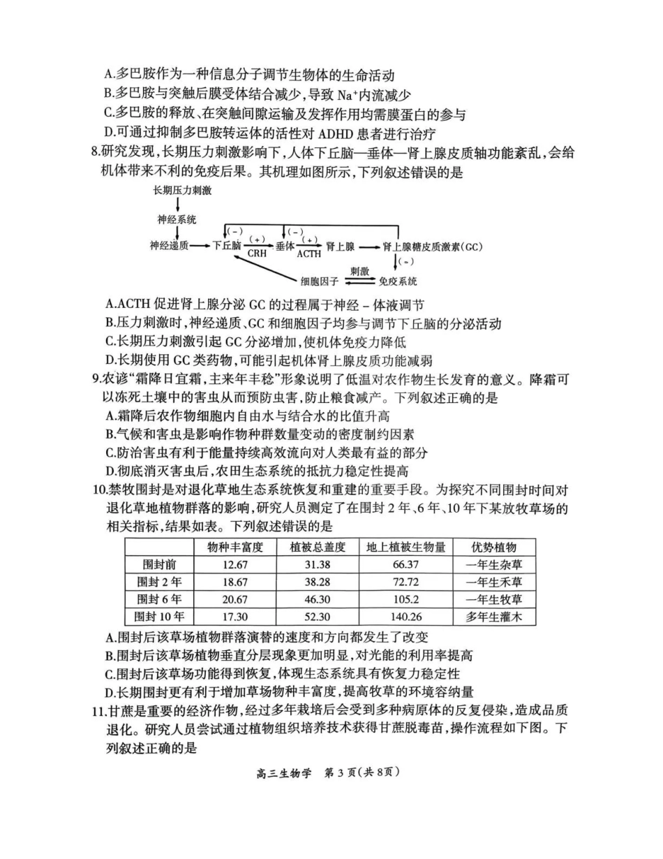 2026年全市高三模拟考试生物.pdf_第3页