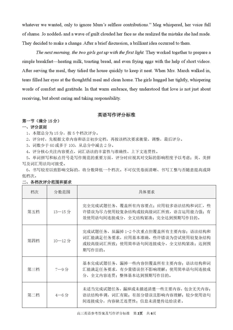 赤峰市2026年高三320模拟测试英语答案.pdf_第2页