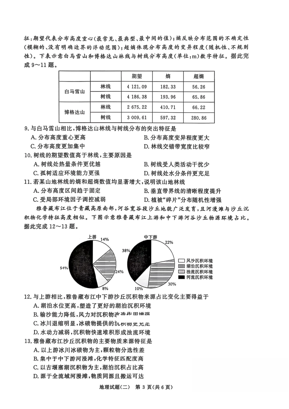 地理河南青桐鸣大联考2026届高三下学期学情调研(二)(3.13-3.14).pdf_第3页