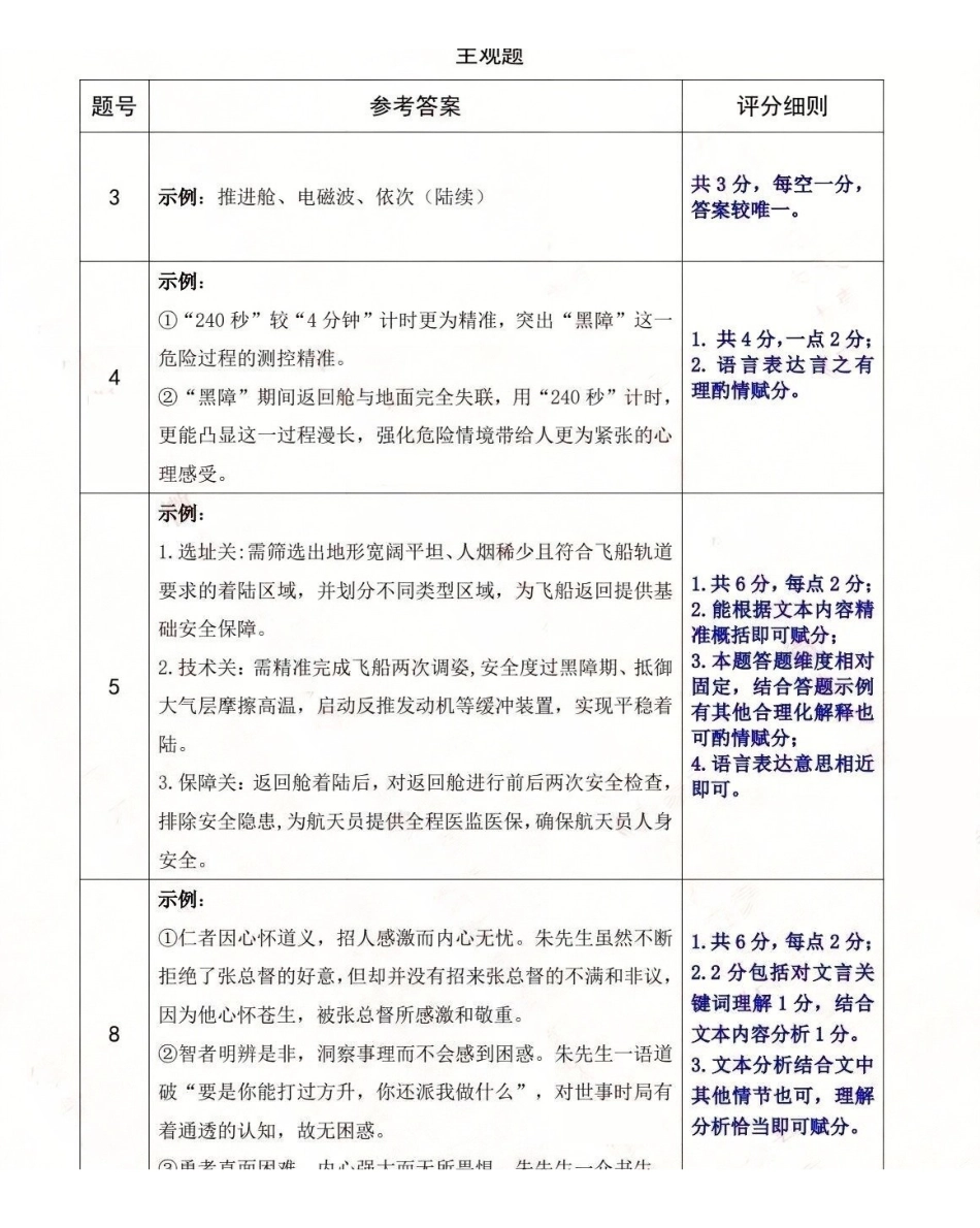 呼和浩特市2026年高三年级第一次模拟考试语文答案.pdf_第2页