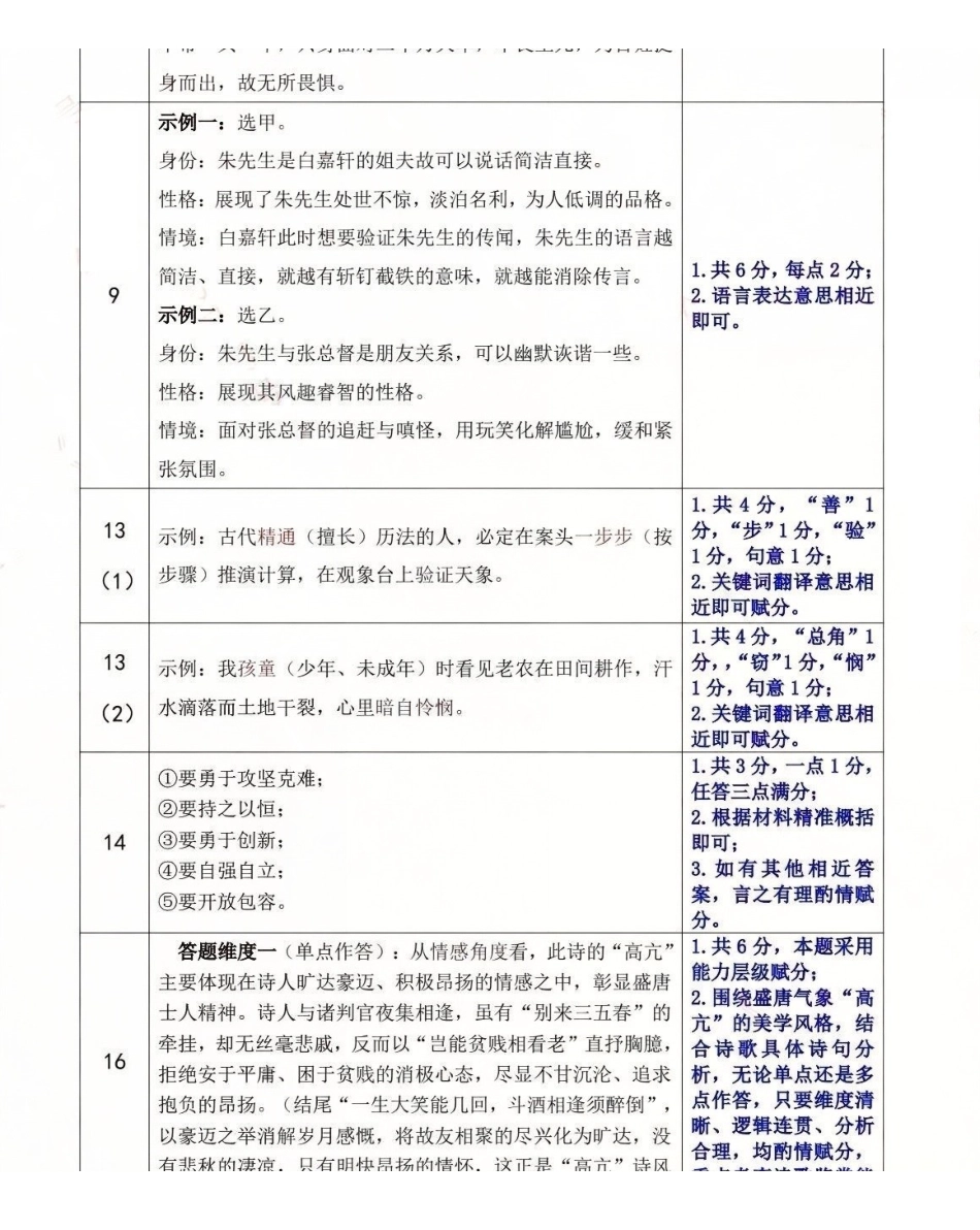 呼和浩特市2026年高三年级第一次模拟考试语文答案.pdf_第3页