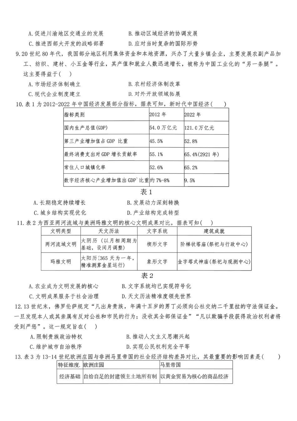历史江西五市十校协作体(旧江西九校协作体)2026届高三年级3月第二次联考(3.23-3.24).pdf_第3页