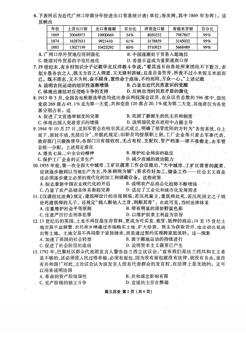 辽宁点石联考2026届高三年级3月学情调研历史+答案.pdf_第2页