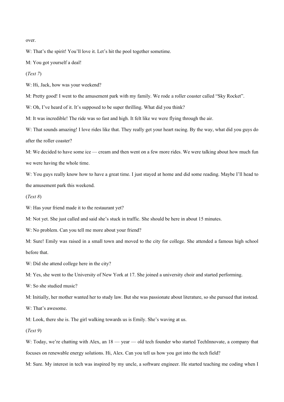 商洛市2026届高三下学期第一次模拟考试英语答案.pdf_第2页