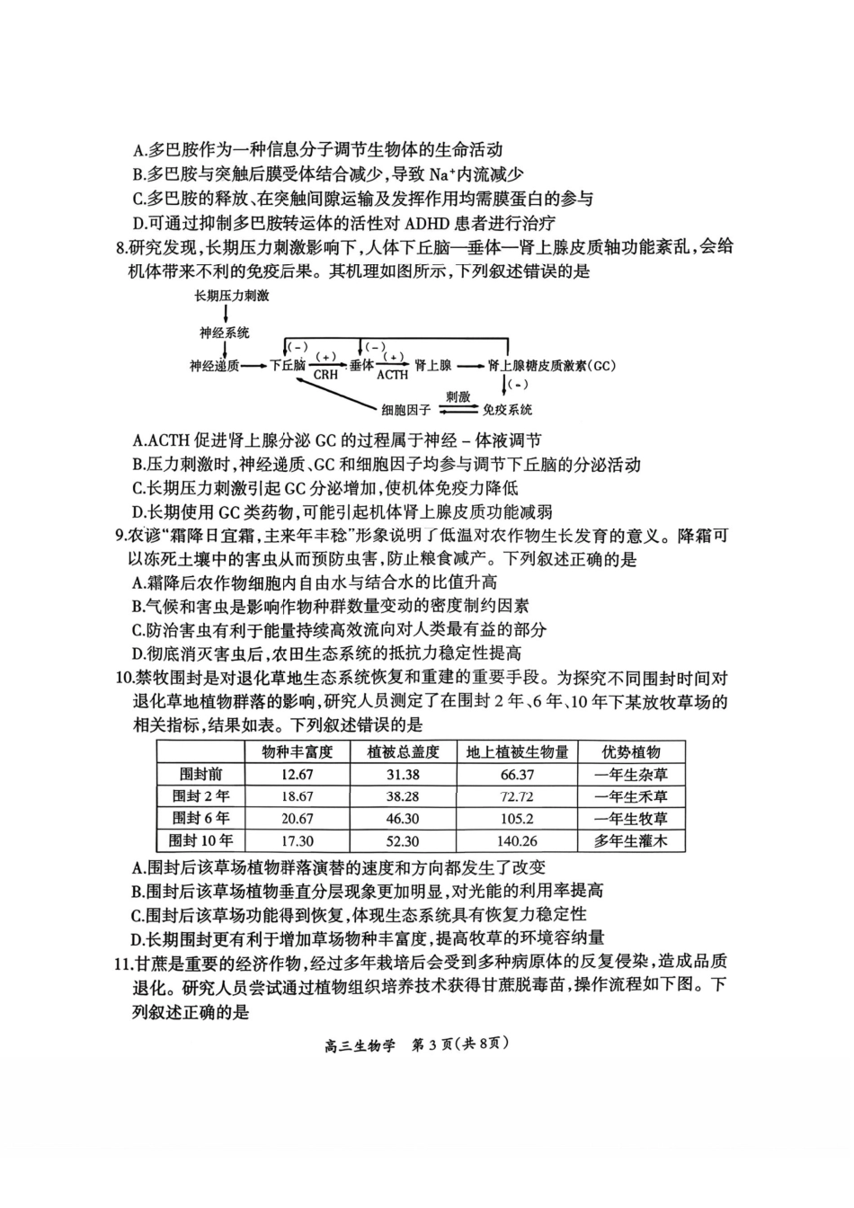 生物+答案江西安市2026年全市高三年级下学期模拟考试(吉安一模)(3.25-3.26）.pdf_第3页