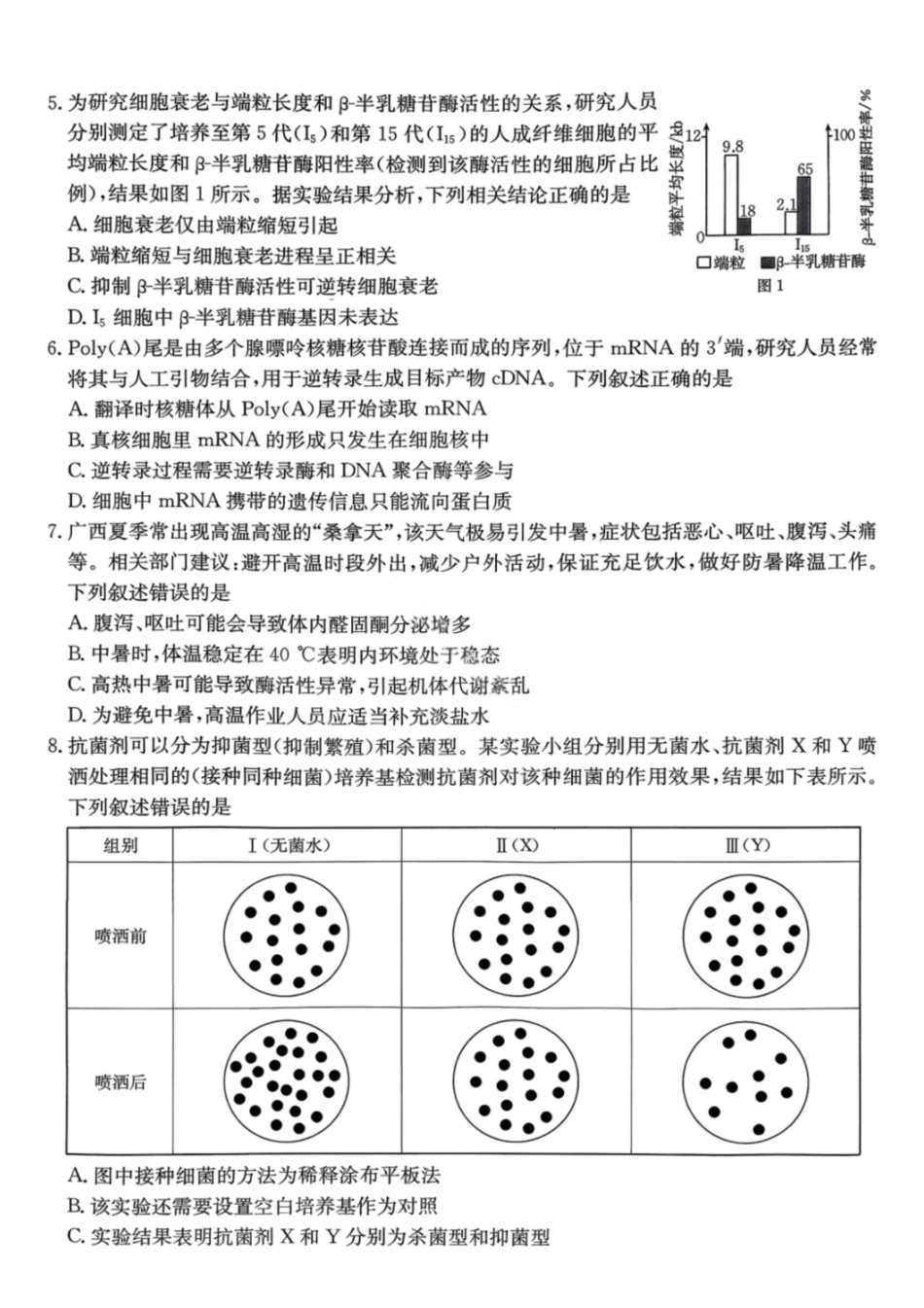 生物广西壮族自治区南宁市2026届普通高中毕业班第二次适应性测试高三第二次适应性测试(南宁二模)(3.23-3.25).pdf_第2页