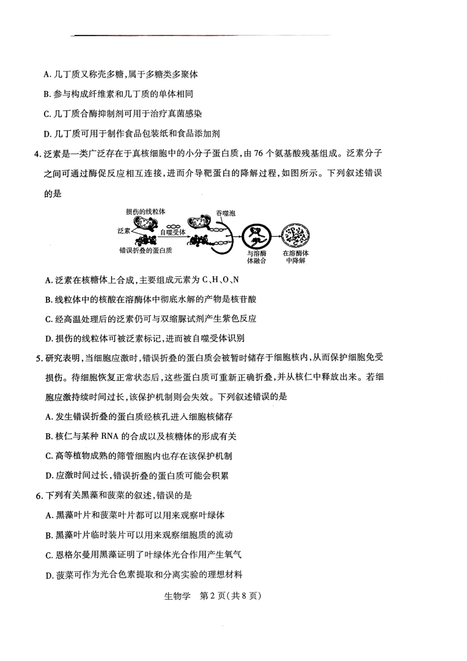 生物河南T-Y大联考2026年高一年级下学期3月大联考（3.23-3.24）.pdf_第2页