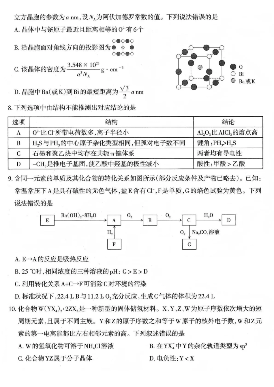 太原市2026年高三年级模拟考试（一）化学.pdf_第3页