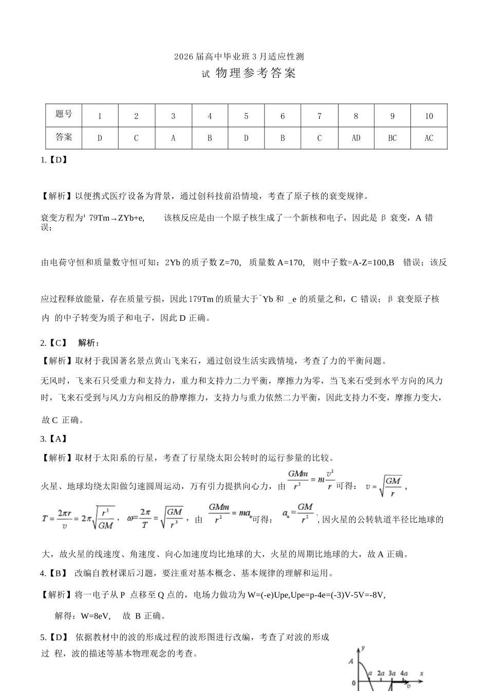 物理广西壮族自治区梧州、玉林、贵港、钦州、百色等八市高中毕业班2026届高三年级3月适应性测试(八市二模)(3.24-3.26)(1).docx_第1页