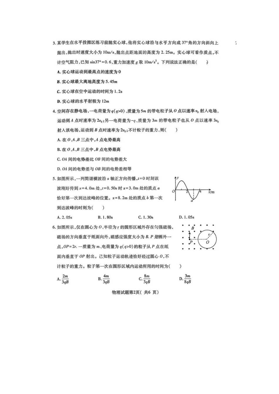 物理山西临汾市2026年高三年级质量监控第一次模拟测试（临汾一模）(3.23-3.25).pdf_第2页