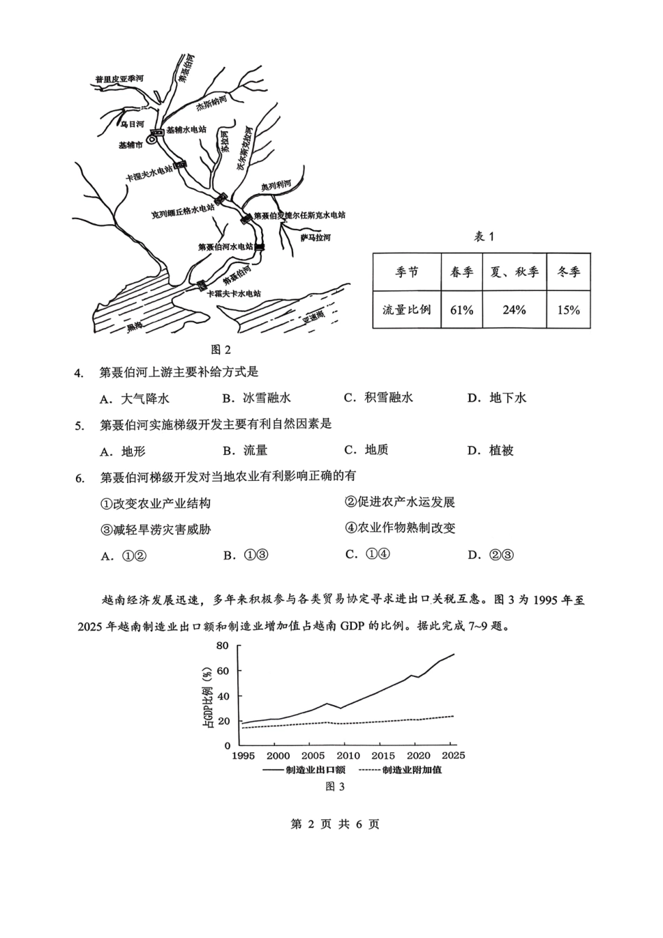 孝感市楚天协作体高三下学期3月联考地理.pdf_第2页