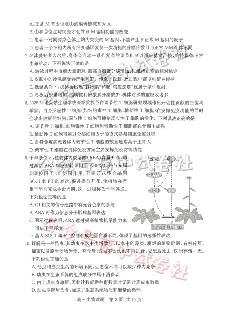 枣庄市2026届高三3月模拟考生物_.pdf_第3页