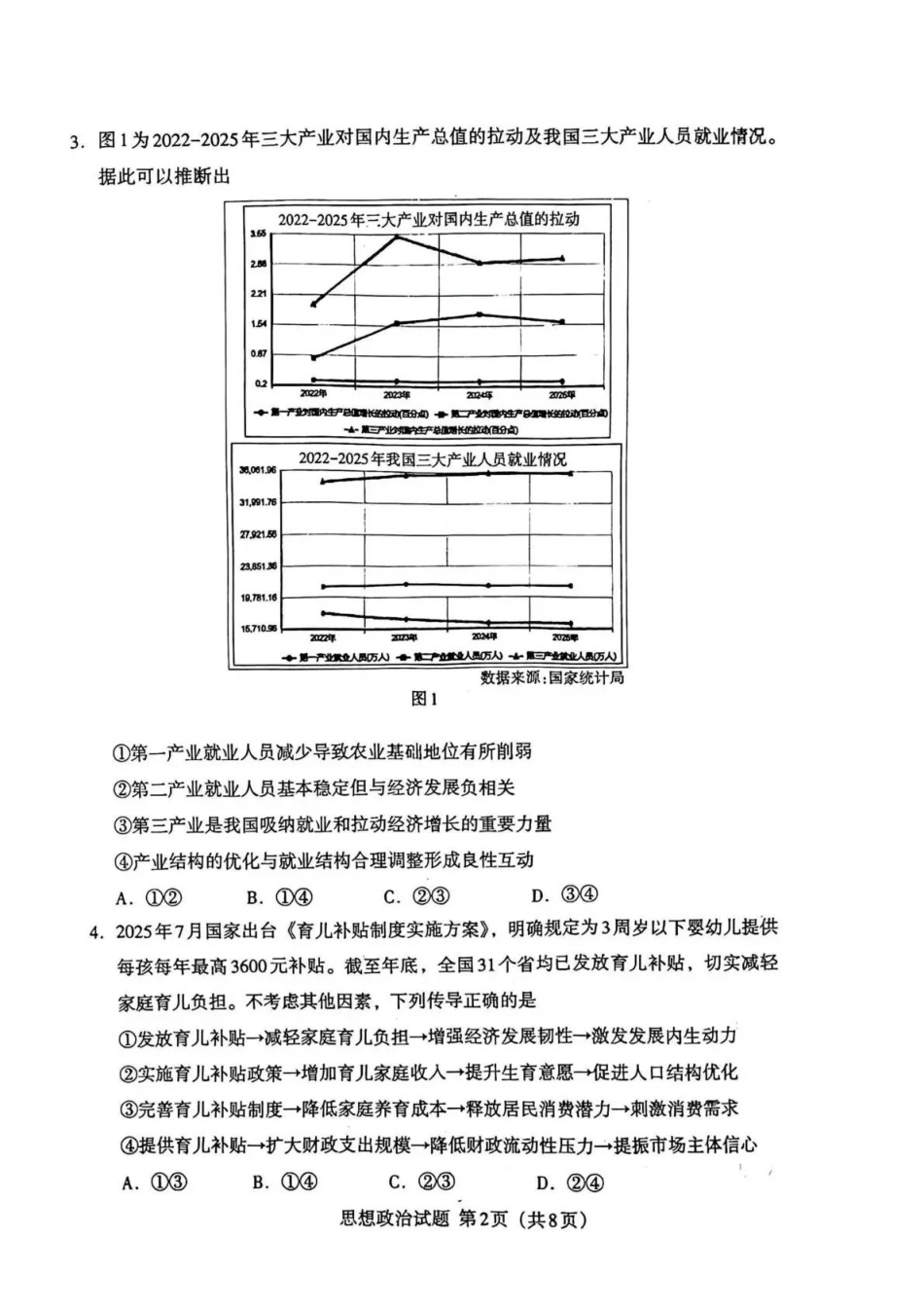 政治内蒙古鄂尔多斯市2026年内蒙古自治区普通高等学校招生选择性考试(高三第一次模拟)(鄂尔多斯一模)(3.18-3.21).pdf_第2页