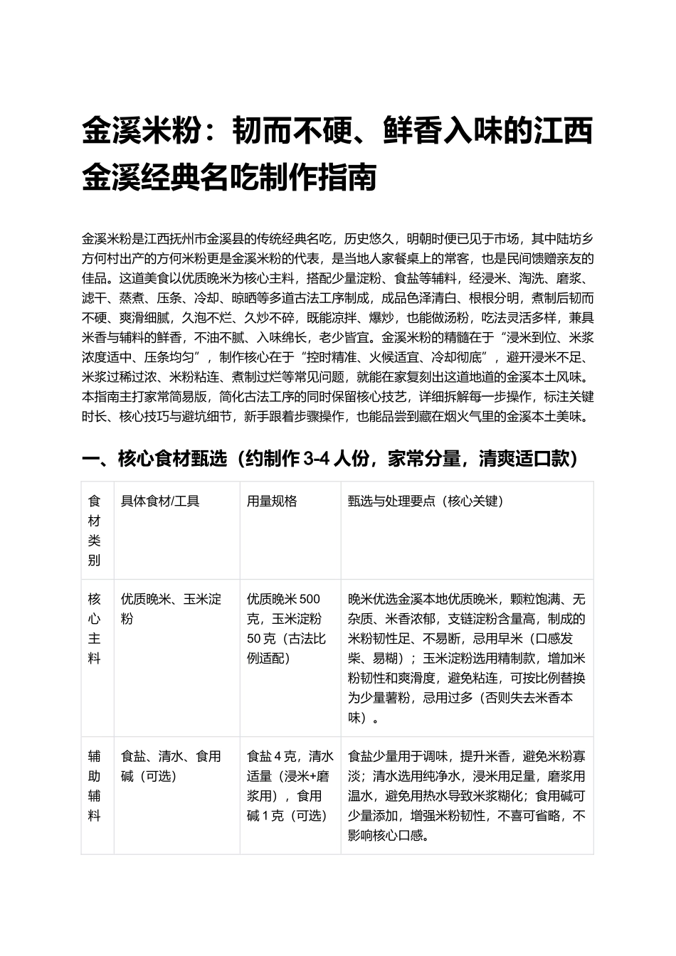 金溪米粉：韧而不硬、鲜香入味的江西金溪经典名吃制作指南.docx_第1页