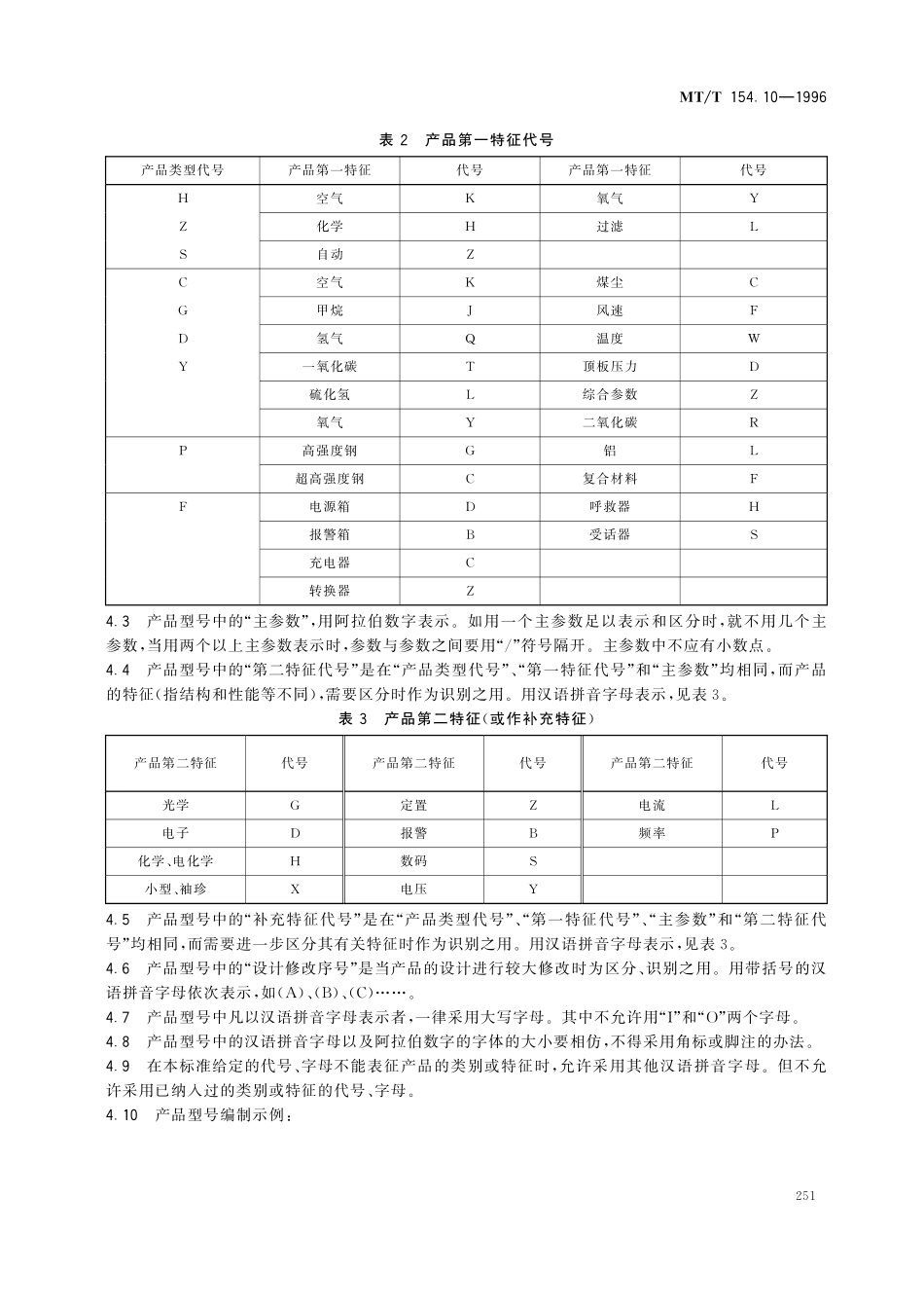 MTT 154.10—1996 煤矿用安全仪器仪表产品型号编制方法和管理办法.pdf_第2页