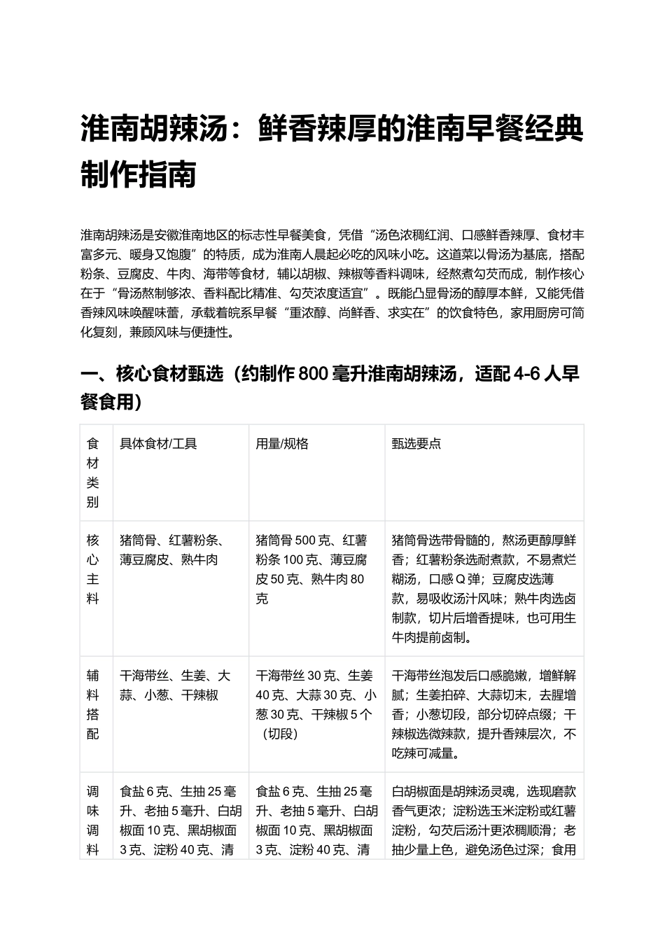 淮南胡辣汤：鲜香辣厚的淮南早餐经典制作指南.docx_第1页