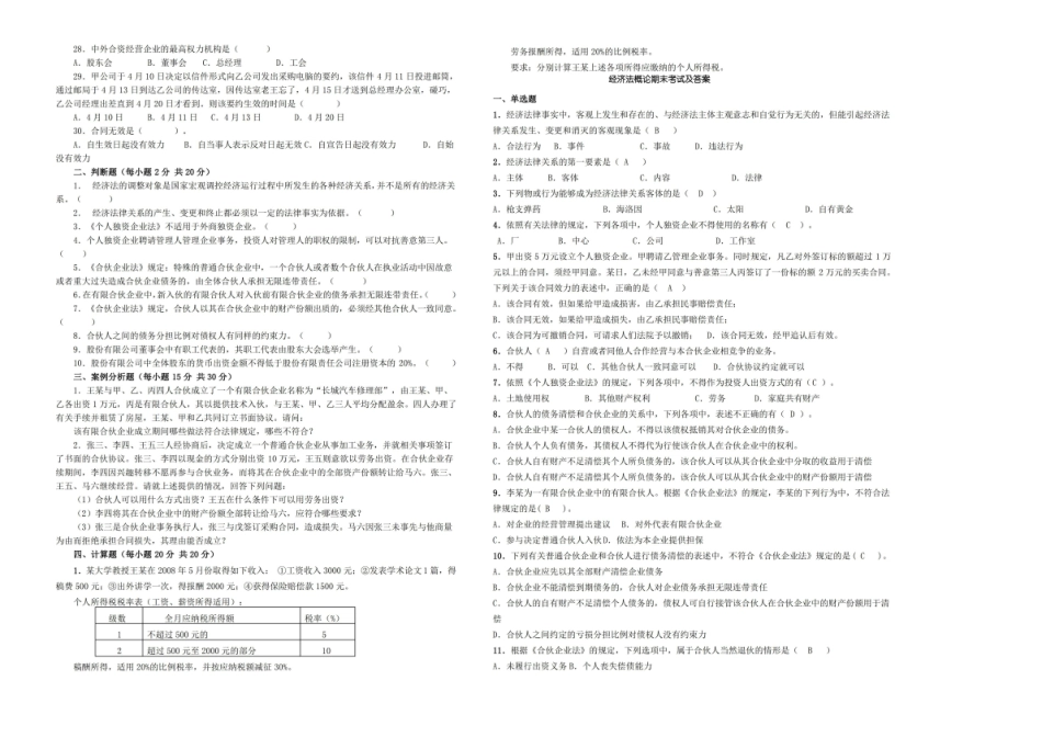 经济法概论期末考试及答案.pdf_第2页