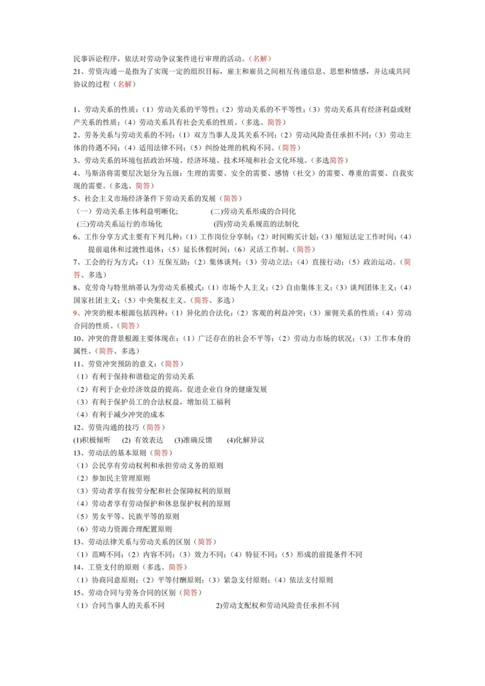 劳动关系和劳动法复习资料.pdf_第2页