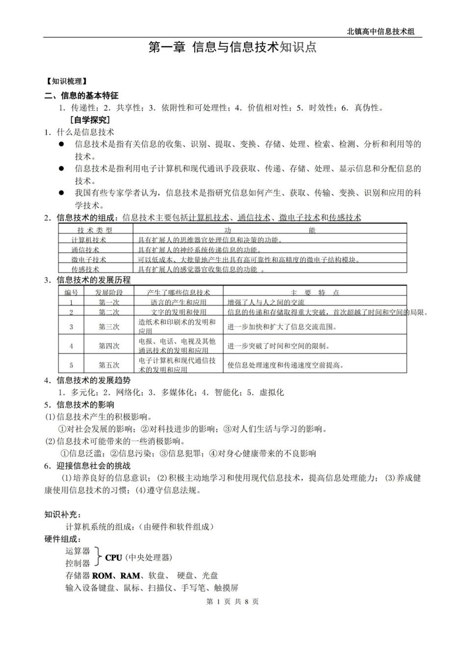 信息技术基础知识点汇总.pdf_第1页