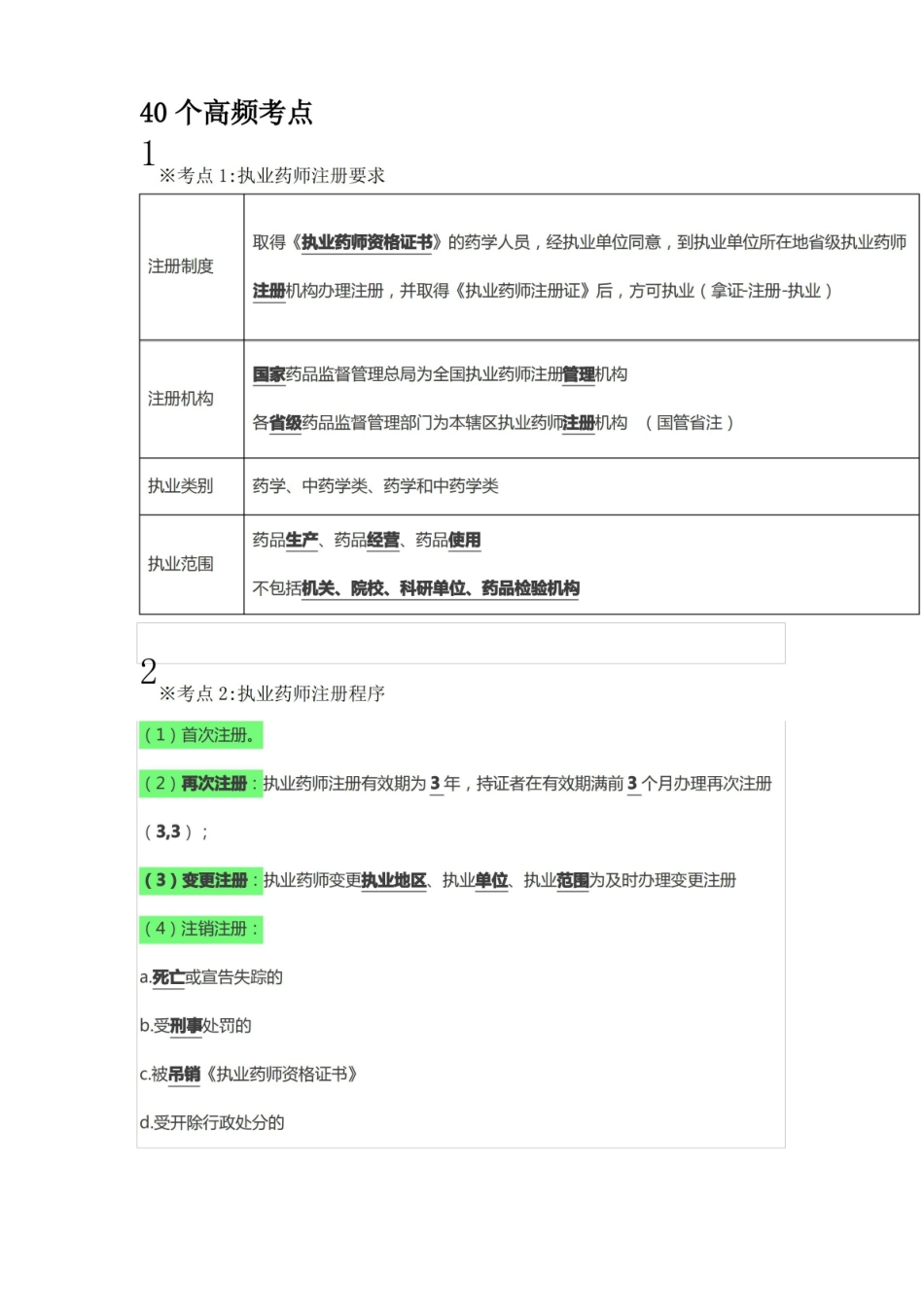 药事法规-40个必记高频考点.pdf_第1页