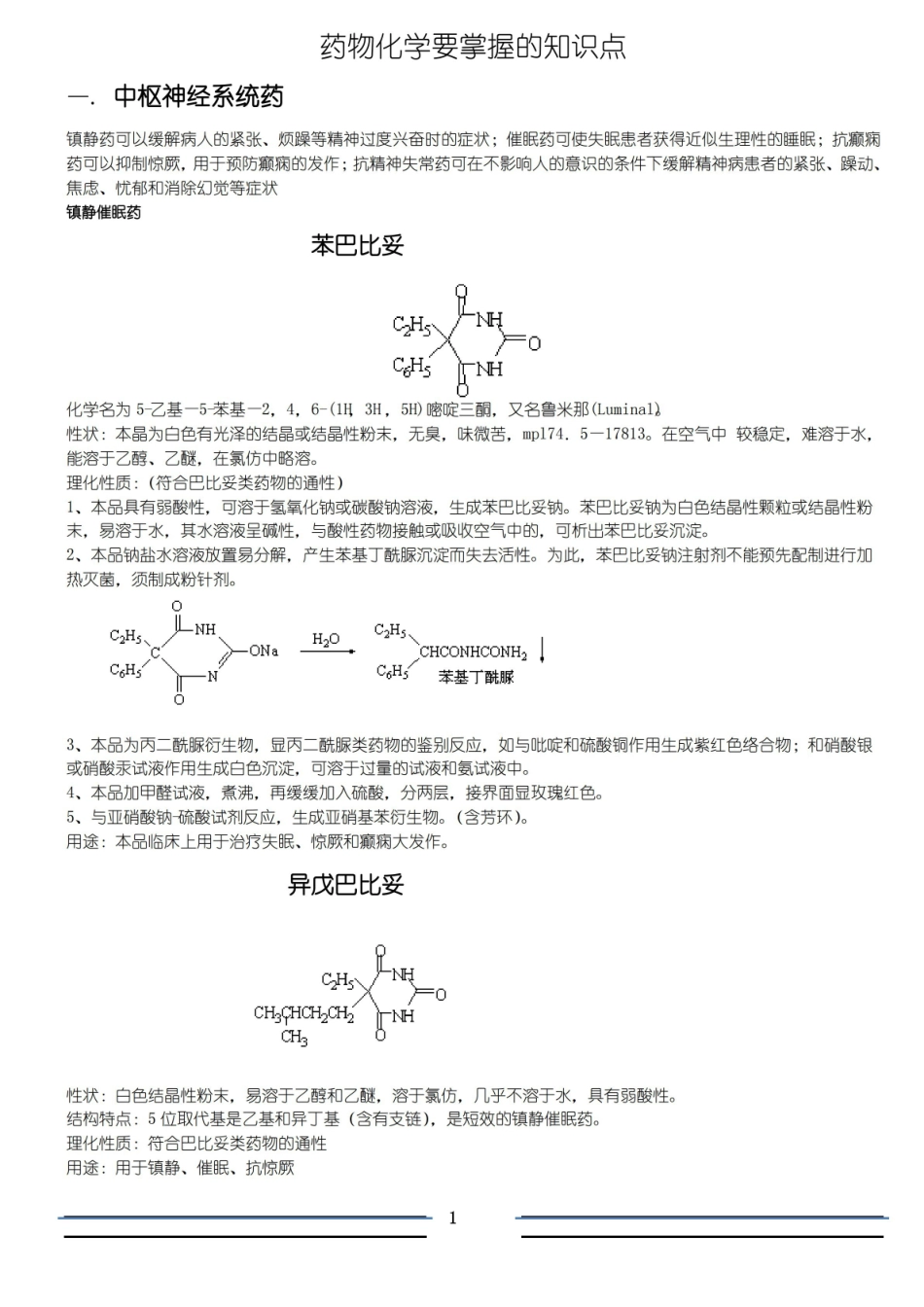 药物化学要掌握的知识点.pdf_第1页