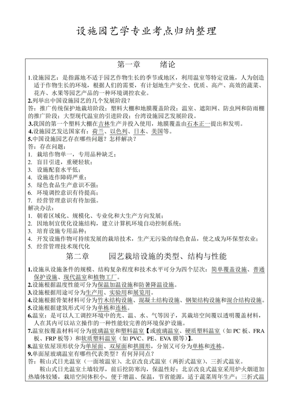 设施园艺学专业考点归纳整理.pdf_第1页