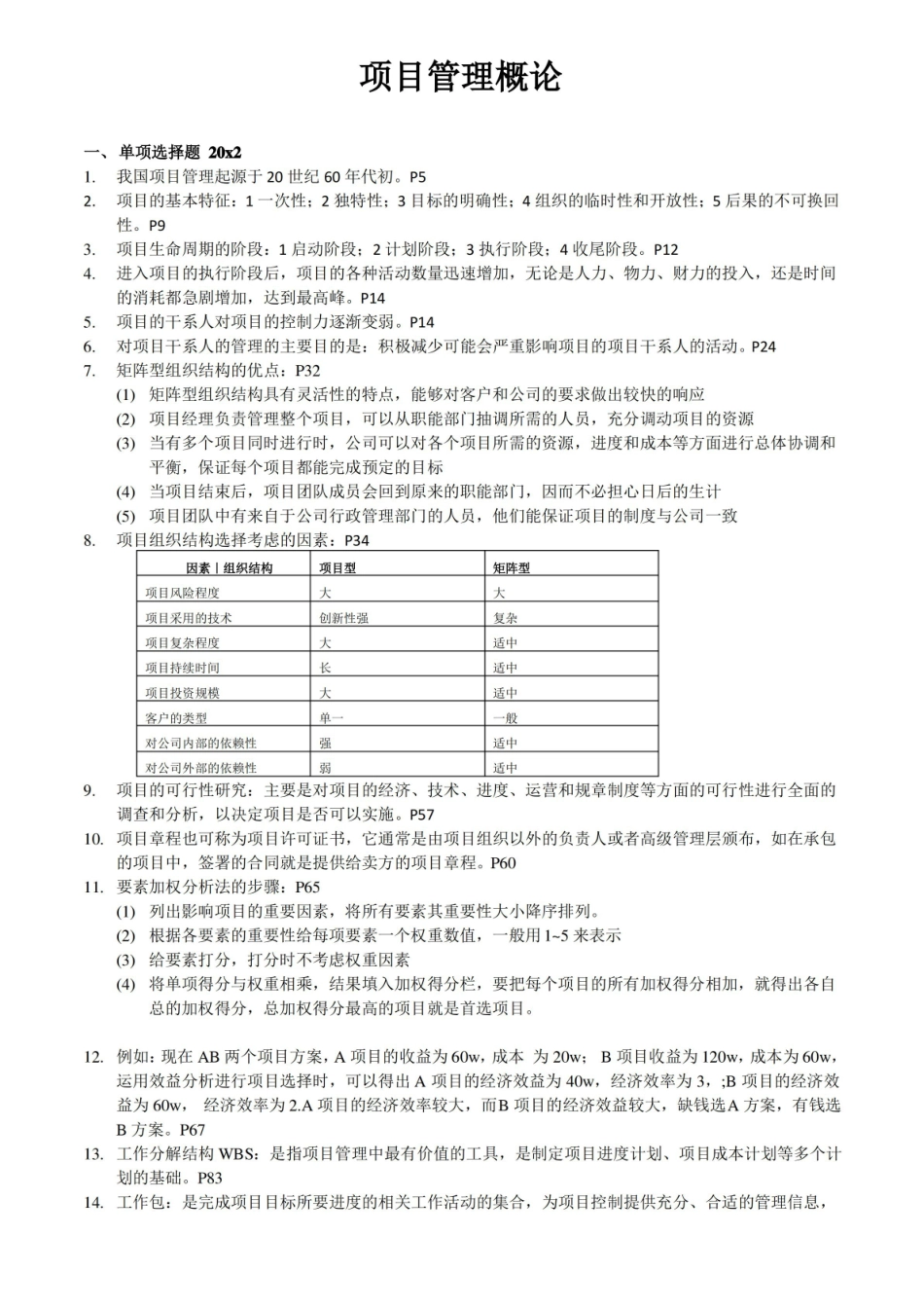 项目管理概论_考试重点.pdf_第1页