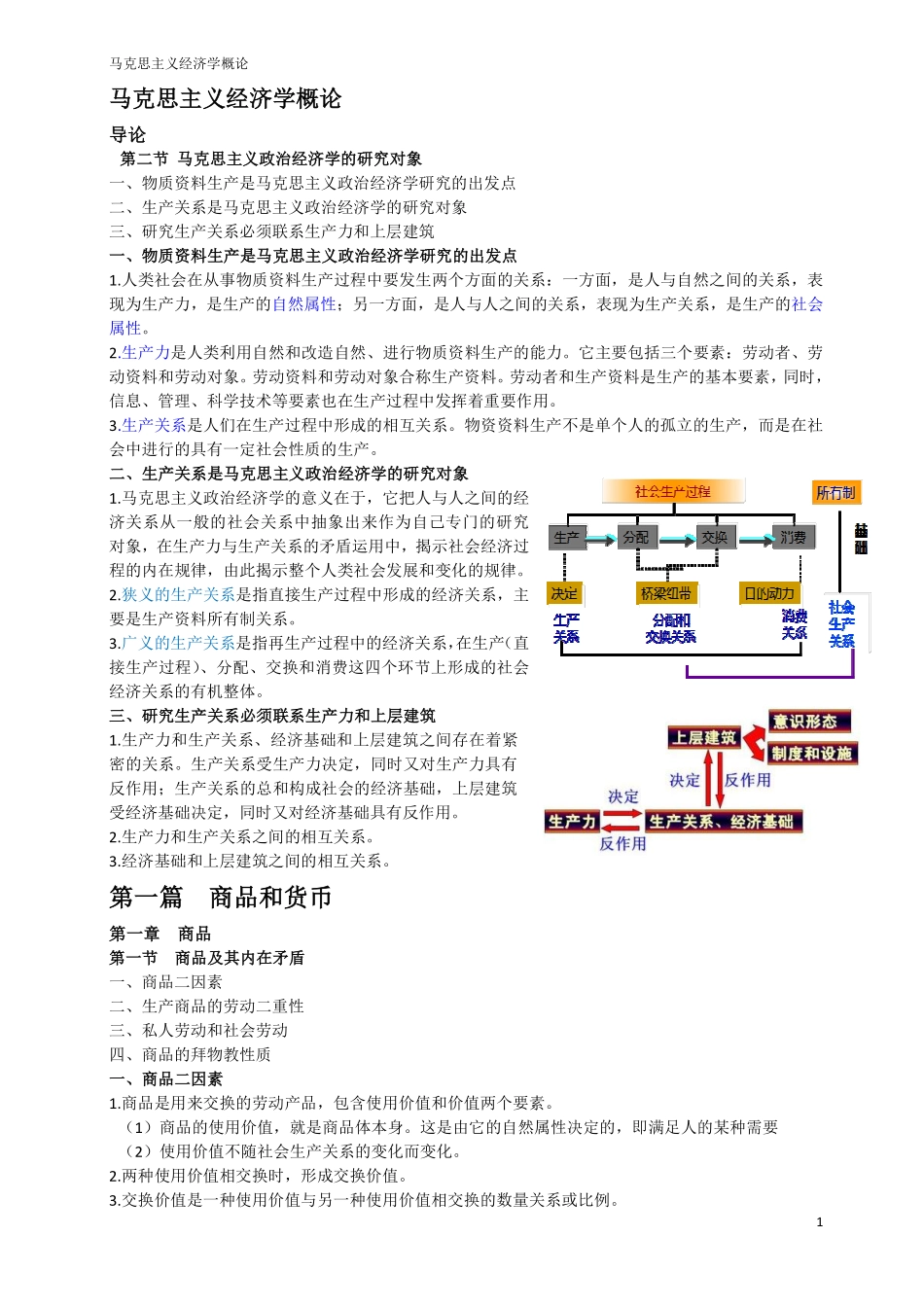 马克思主义政治经济学概论 笔记详版.pdf_第1页