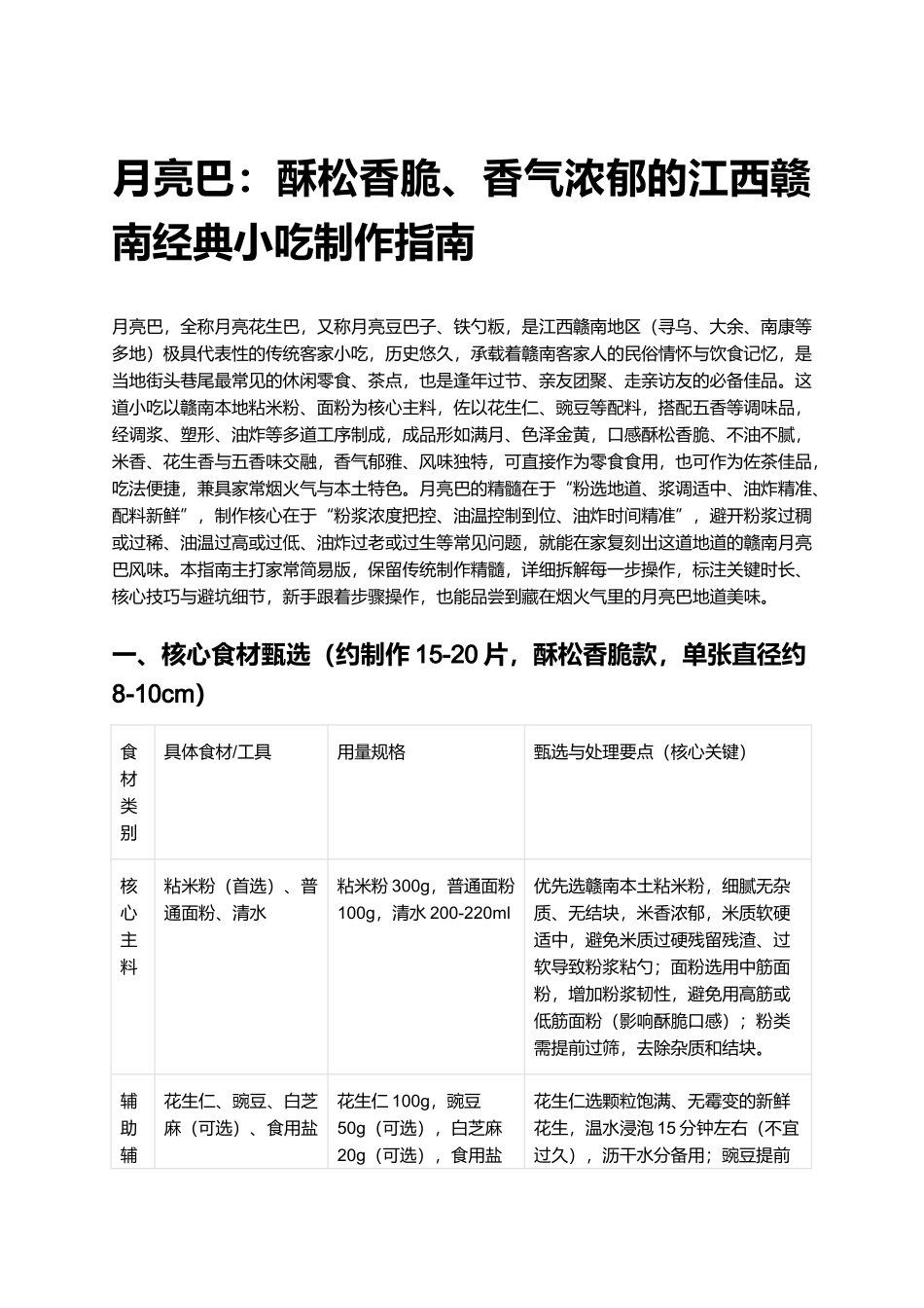 月亮巴:酥松香脆、香气浓郁的江西赣南经典小吃制作指南.docx_第1页