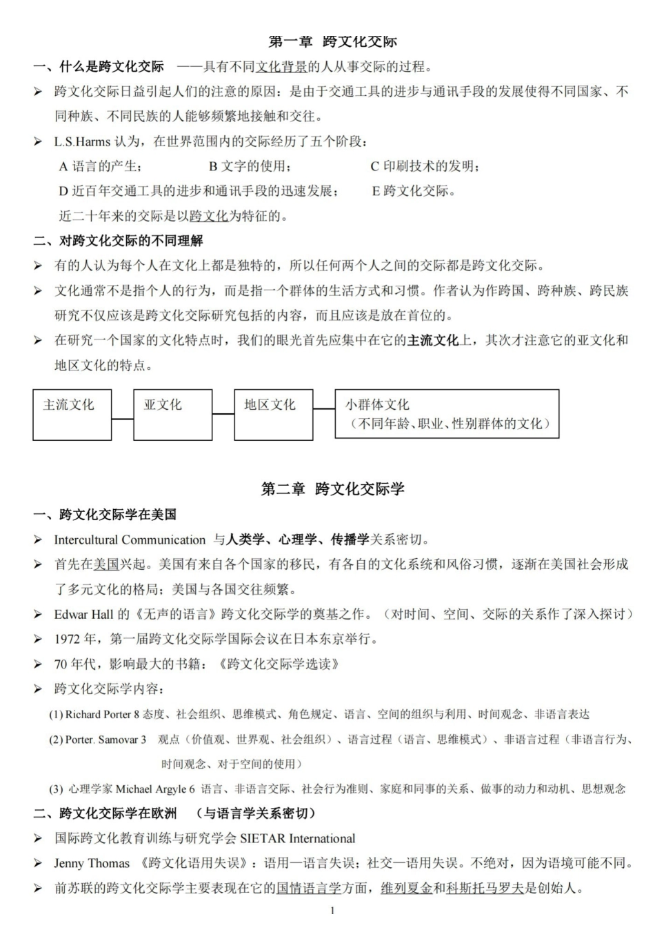 跨文化交际学概论笔记(打印版).pdf_第1页