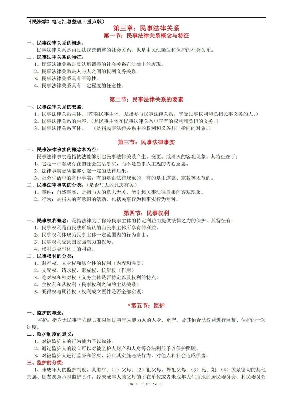 民法学笔记汇总整理(重点版).pdf_第1页