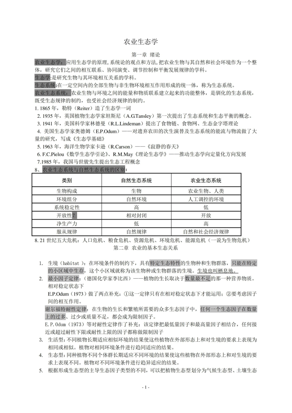 农业生态学期末复习----章节重点.pdf_第1页