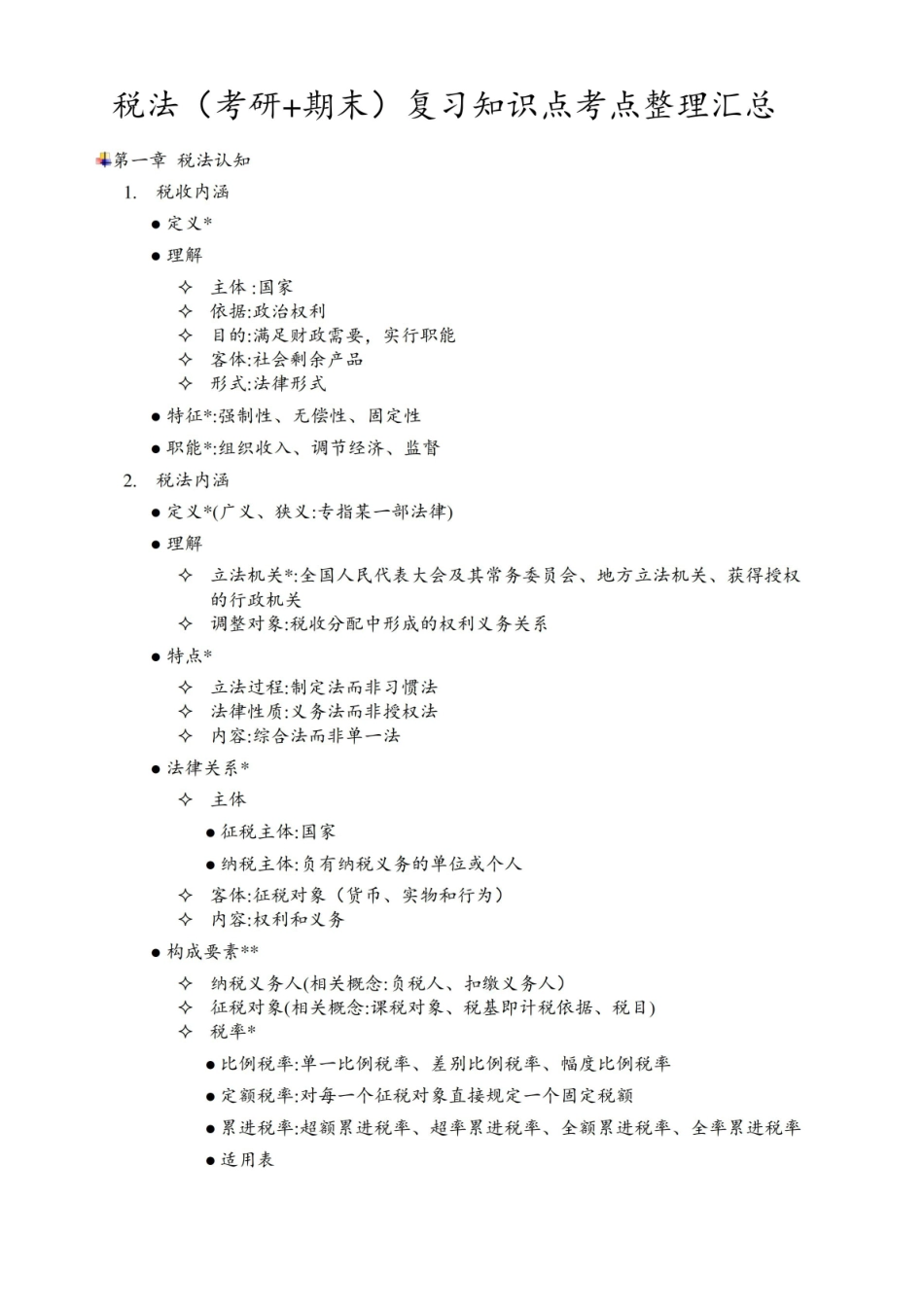 税法(考研+期末)复习知识点考点整理汇总.pdf_第1页
