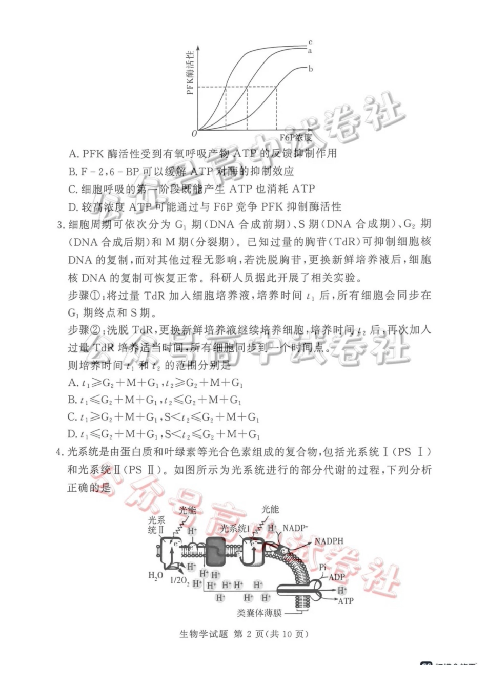 2025-2026学年高三下学期四月阶段检测生物_.pdf_第2页