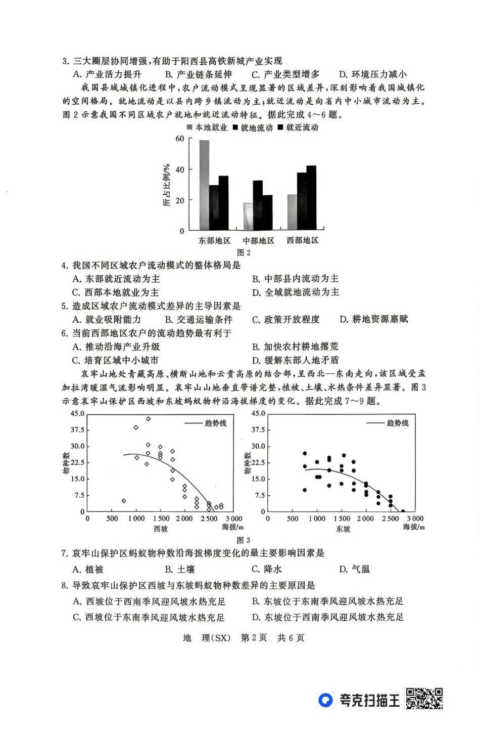 2026届高三年级四月阶段练习地理(SX).pdf_第2页