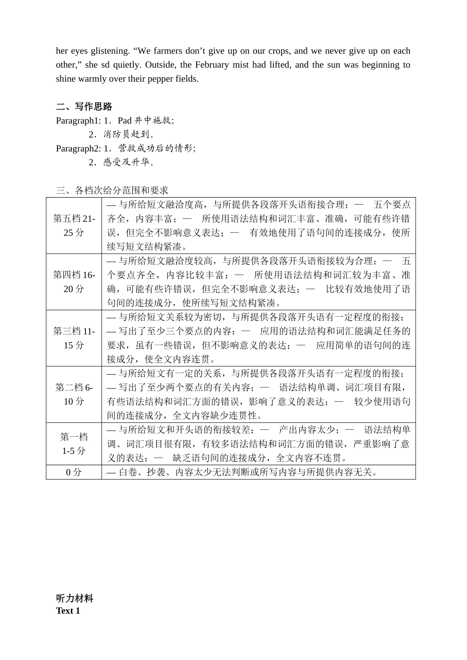 2026年常德市高三年级模拟考试英语答案.doc_第3页
