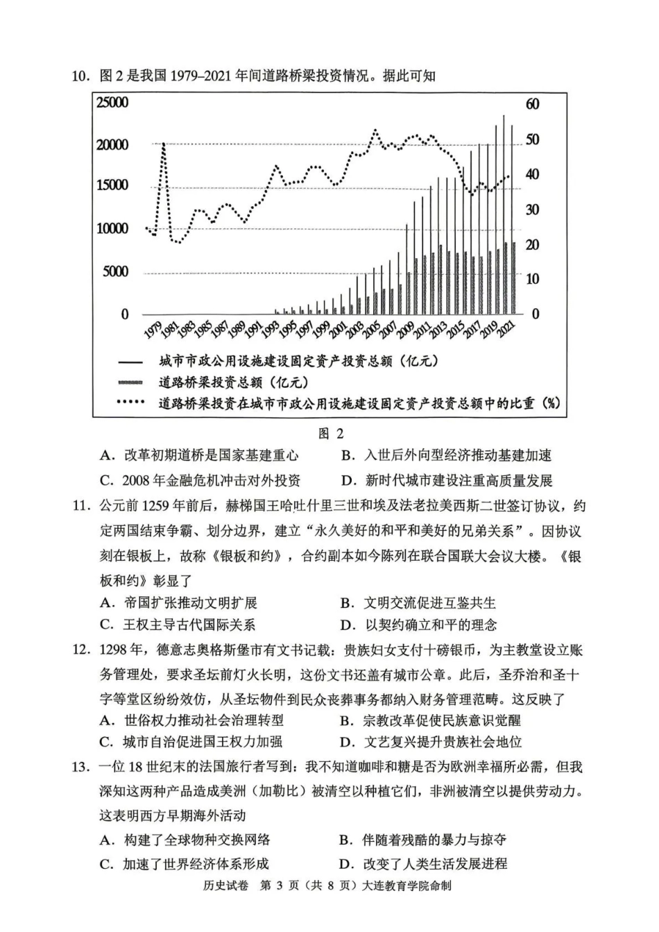 2026年大连市高三综合模拟考试历史.pdf_第3页