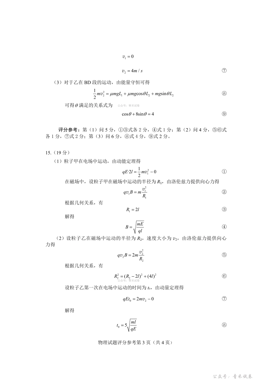 2026年贵州普通高中学业水平选择性考试科目适应性测试物理答案.pdf_第3页
