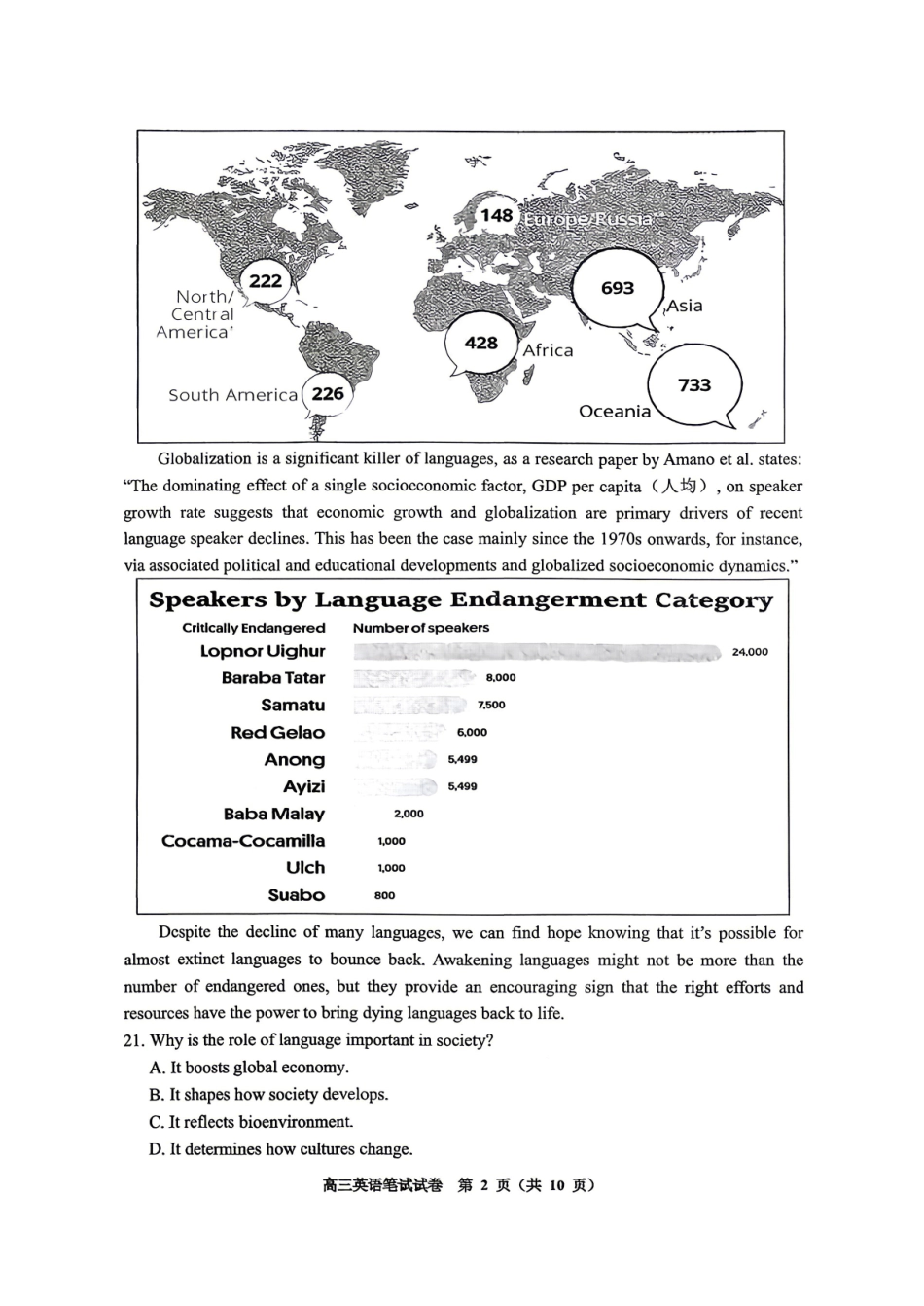 贵阳市2026年4月高三年级适应性考试英语.pdf_第2页