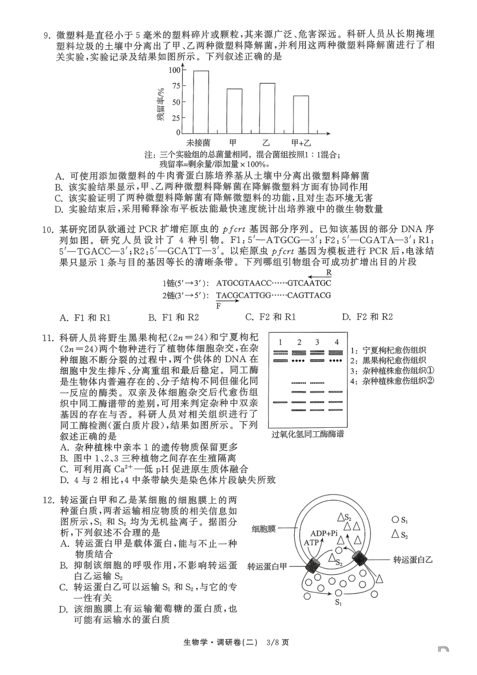 衡水金卷2026年普通高等学校招生全国统一考试模拟调研卷（二）生物（含答案）.pdf_第3页